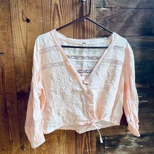 Pink Free People Cropped Top | Size SM